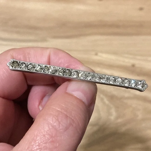 Antique 1920\'s Art Deco Fishson Silverite Hair Pin Antique 1920s Fishson Silverite Bar Pin Brooch Gorgeous  main image 3